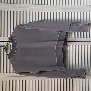 Free People Sweatshirt Crop buttoned cuffs sz s